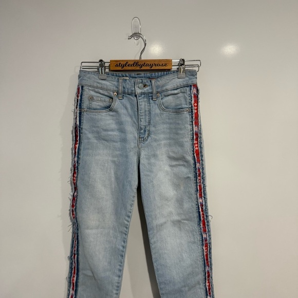 Anthropologie Pilcro The Vintage Straight Jeans Boho Embroidered - Picture 7 of 13